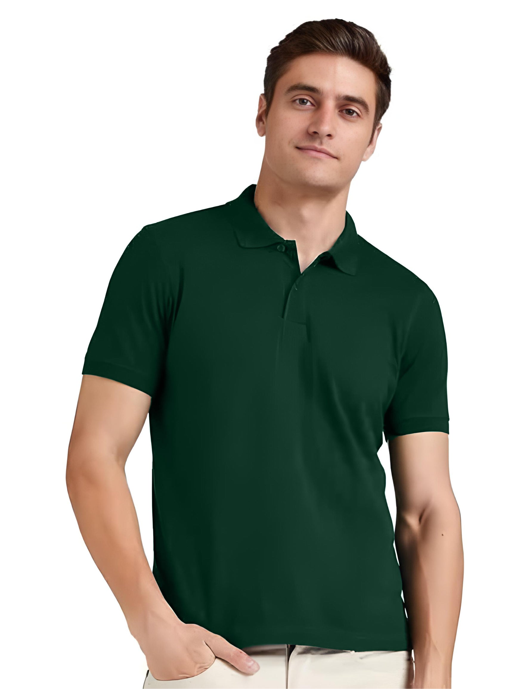 Polo T-Shirt for Men (Bottle Green)