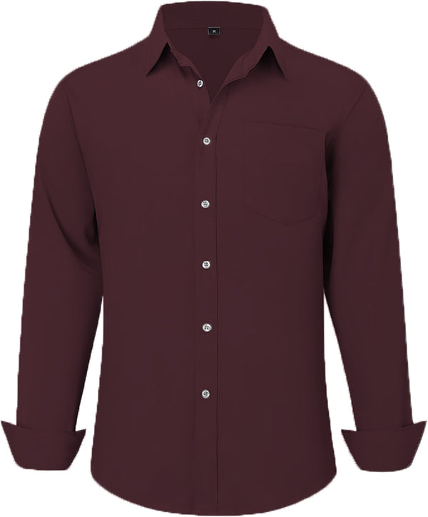 Uniform Unicorn Men's Formal Brown Coffee Shirt - Slim Fit Long Sleeve with Pocket | Office Wear | Formal Wear | Daily Wear (Shirt_Brown Coffee)