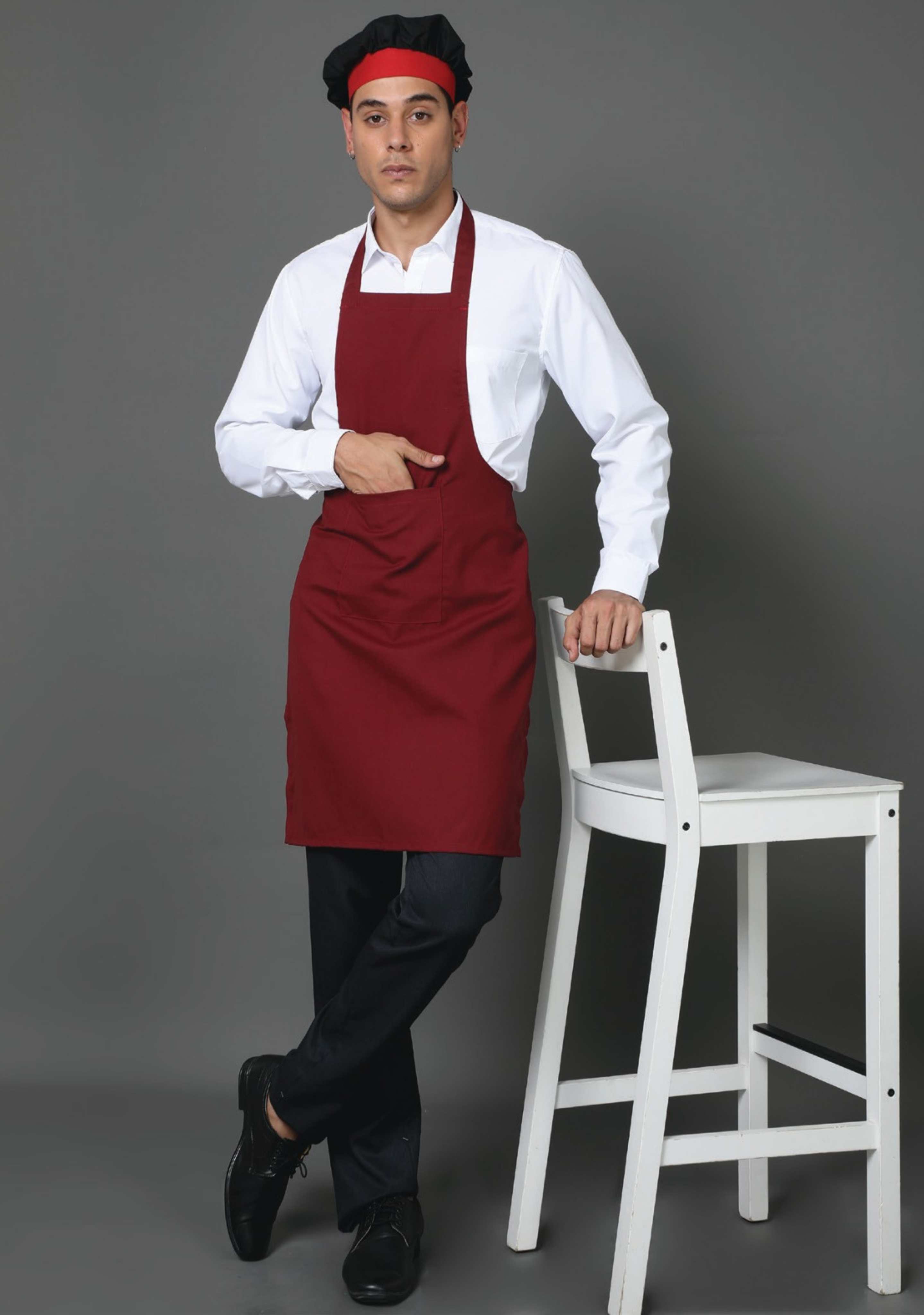 Professional Maroon Full Apron - Stylish & Durable for Chefs, Bakers, and Home Cooks