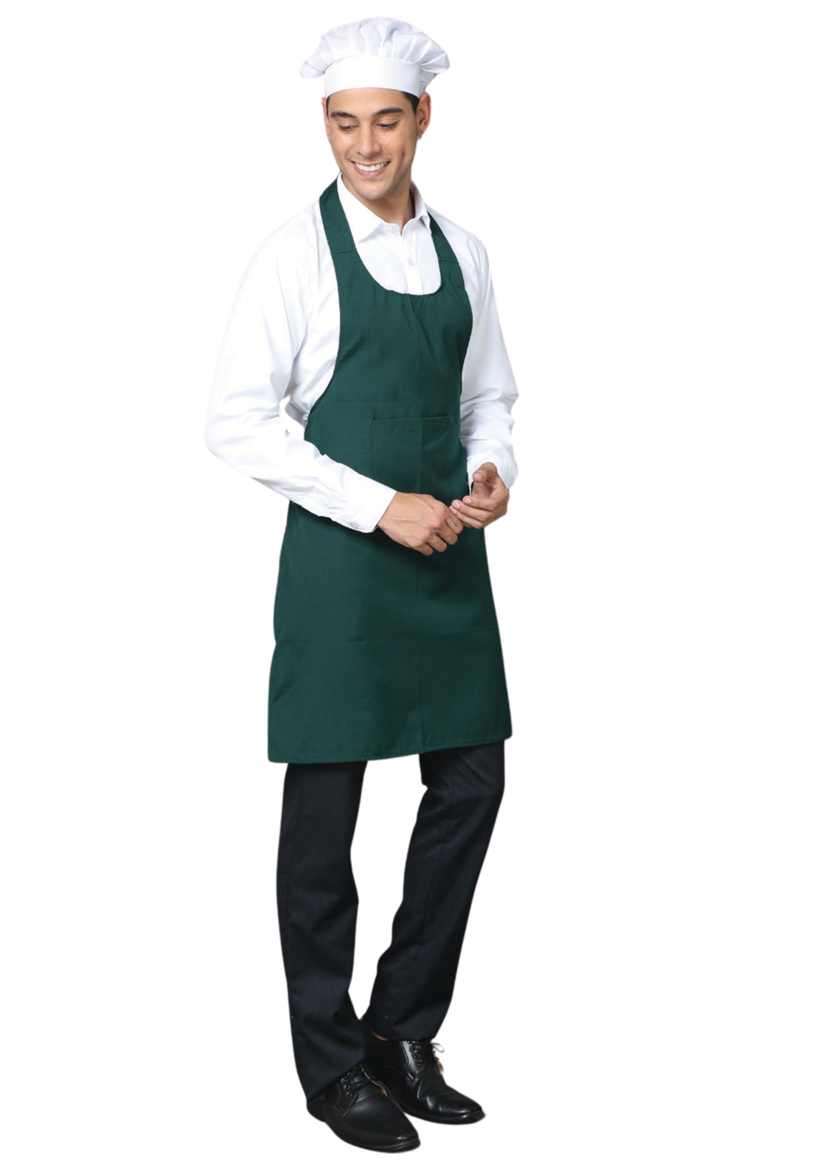 Professional Bottle Green Full Apron - Stylish & Durable for Chefs, Bakers, and Home Cooks