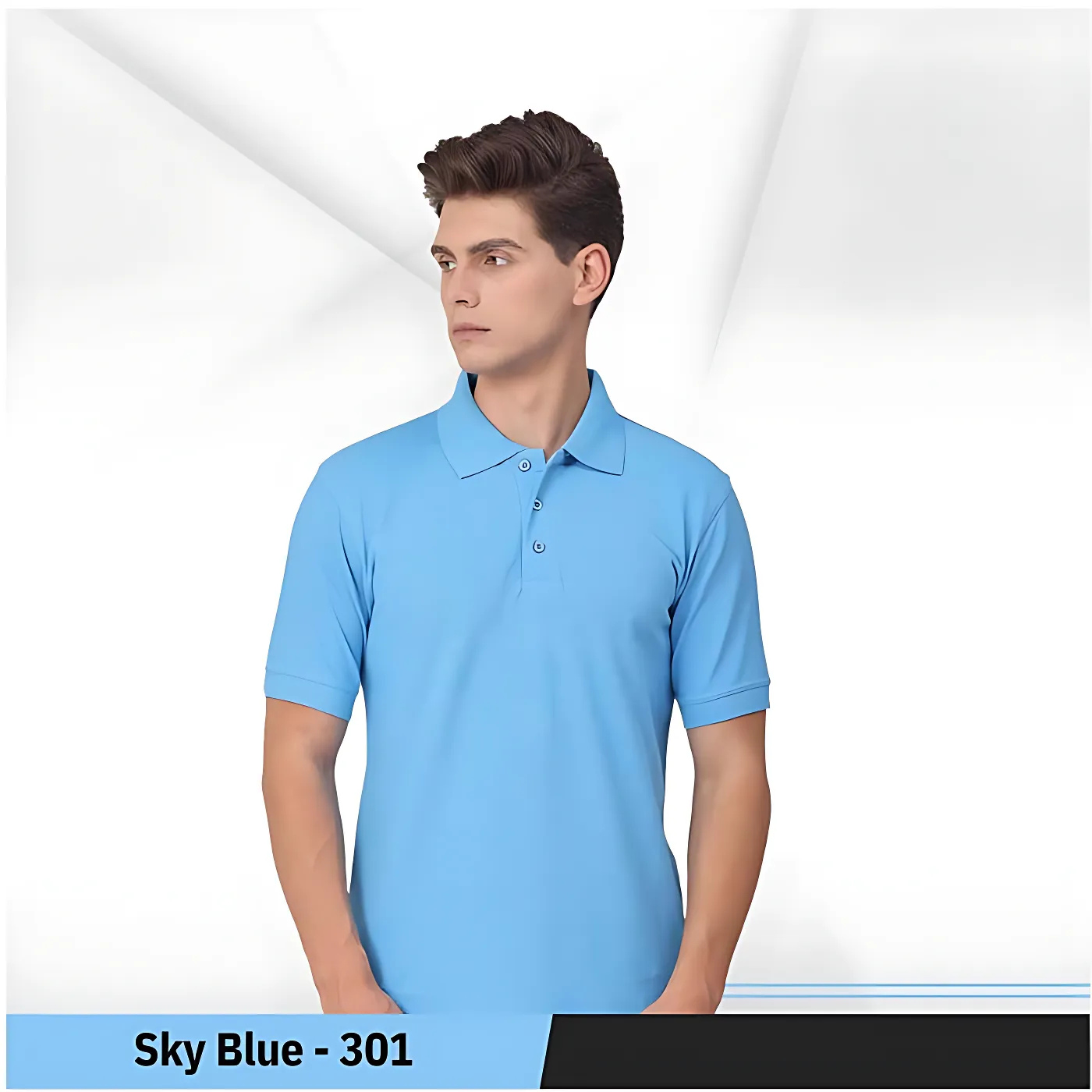 Plain-Regular Fit (301-Sky Blue)