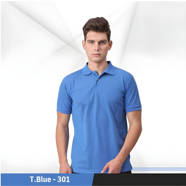 Uniform Unicorn - Men's  Rich Polo T Shirt | Collar Tshirts | Half Sleeves | Plain-Regular Fit (301-Sky Blue)