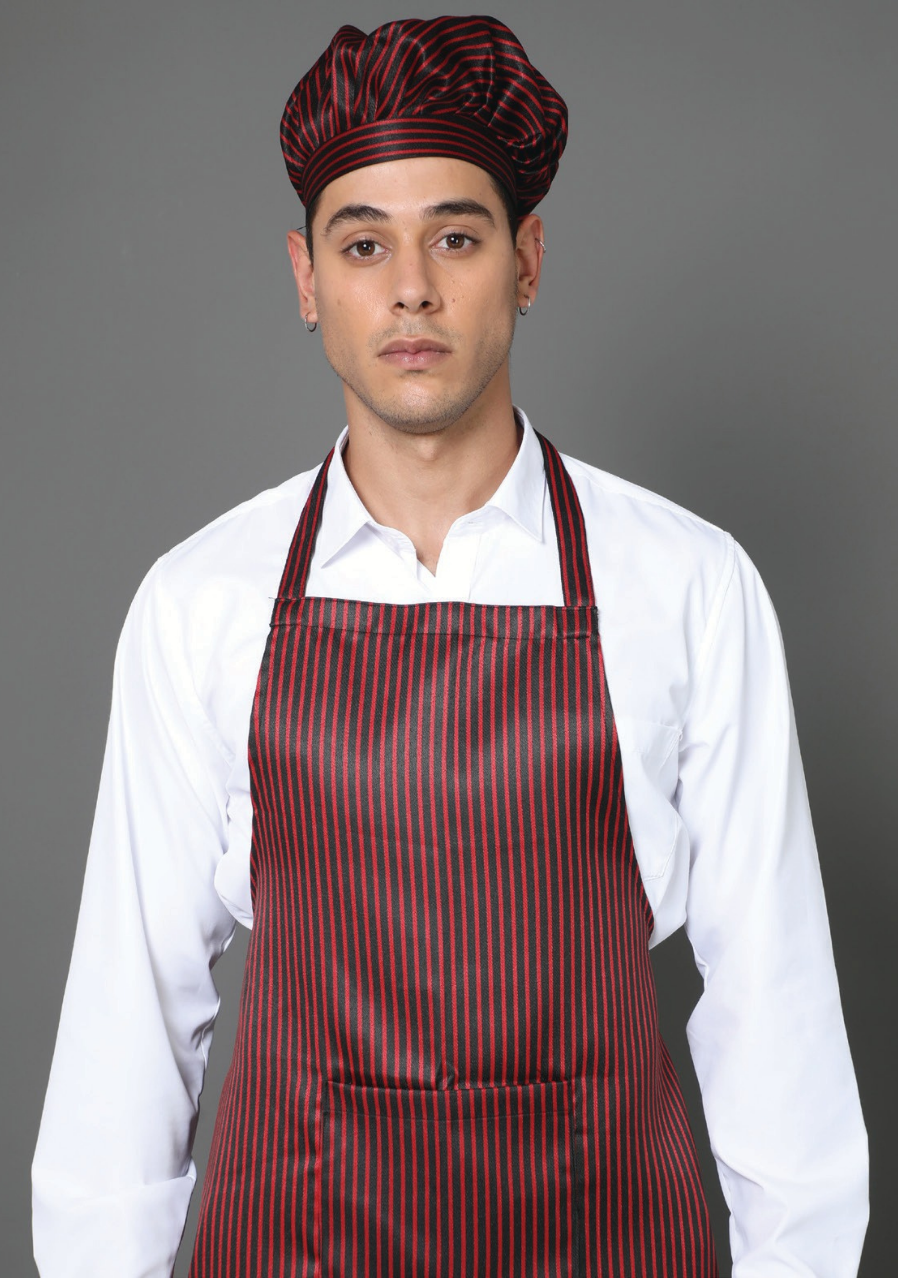 Professional Maroon Stripes Full Apron - Stylish & Durable for Chefs, Bakers, and Home Cooks