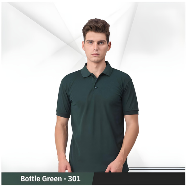 Uniform Unicorn - Men's  Rich Polo T Shirt  Collar Tshirts  Half Sleeves  Plain-Regular Fit (301-Bottle Green)