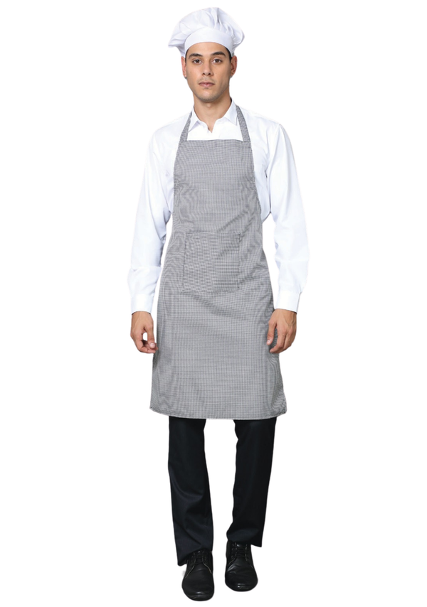 Professional Black & White Checkered Full Apron - Stylish & Durable for Chefs, Bakers, and Home Cooks