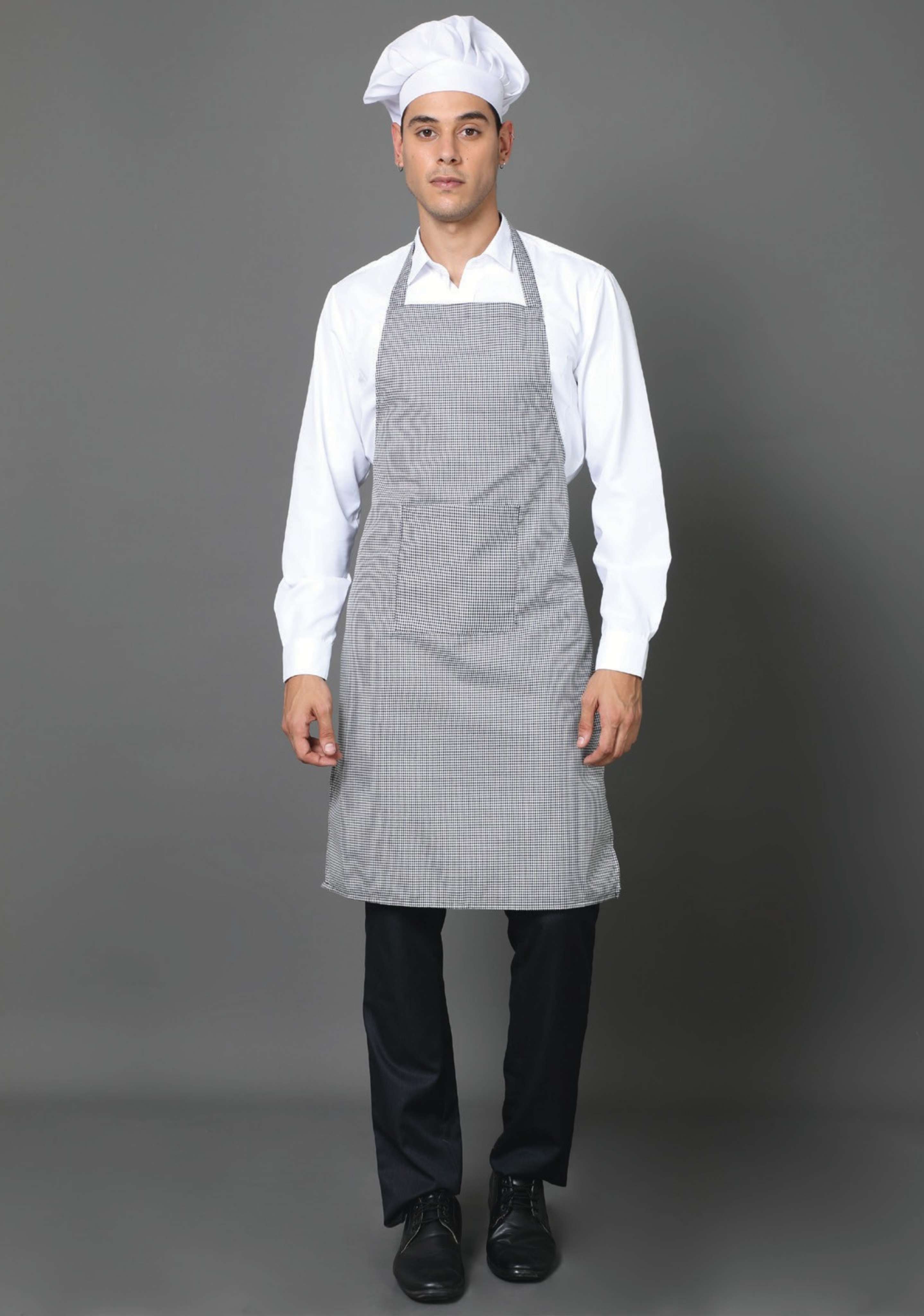 Professional Black & White Checkered Full Apron - Stylish & Durable for Chefs, Bakers, and Home Cooks