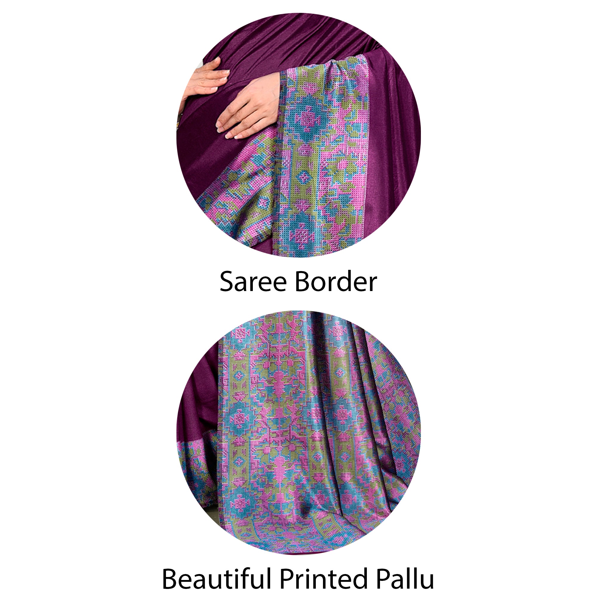 Vimla  Women's Multicolored Art Silk Uniform Saree with Bouse Piece (2010_AS_Purple)