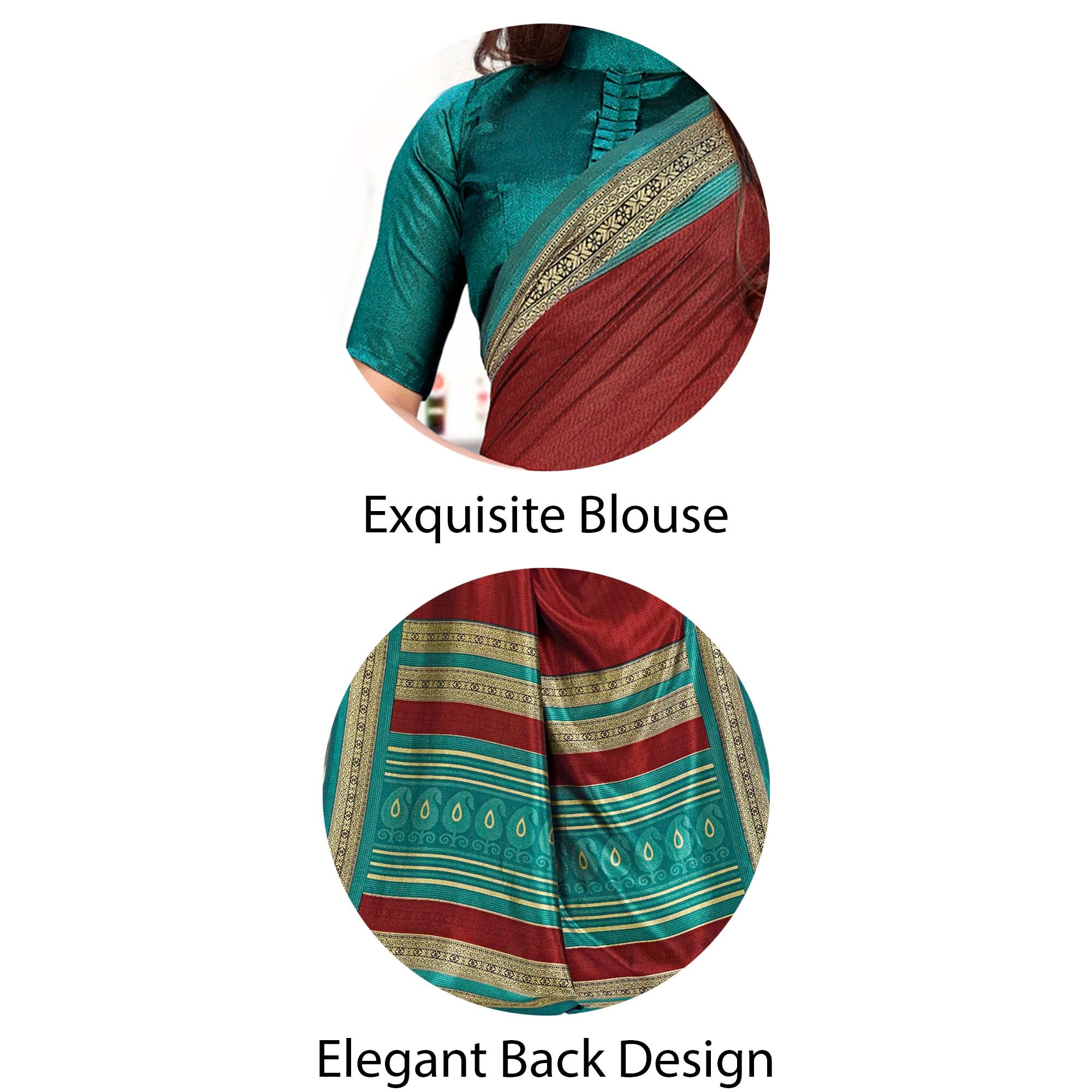 Vimla  Women's Multicolored Art Silk Uniform Saree with Bouse Piece (2017_AS_Maroon)