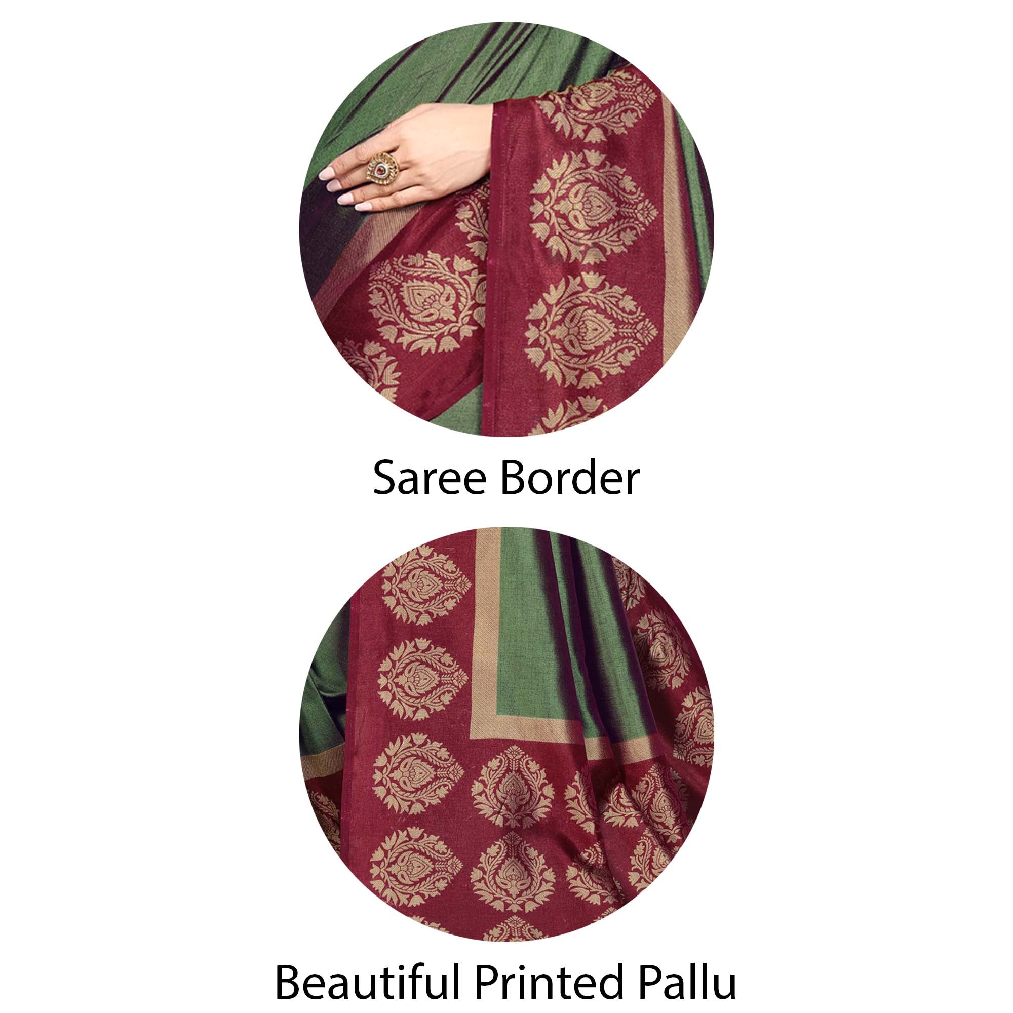 Vimla  Women's Multicolored Art Silk Uniform Saree with Bouse Piece (2042_AS_Maroon)