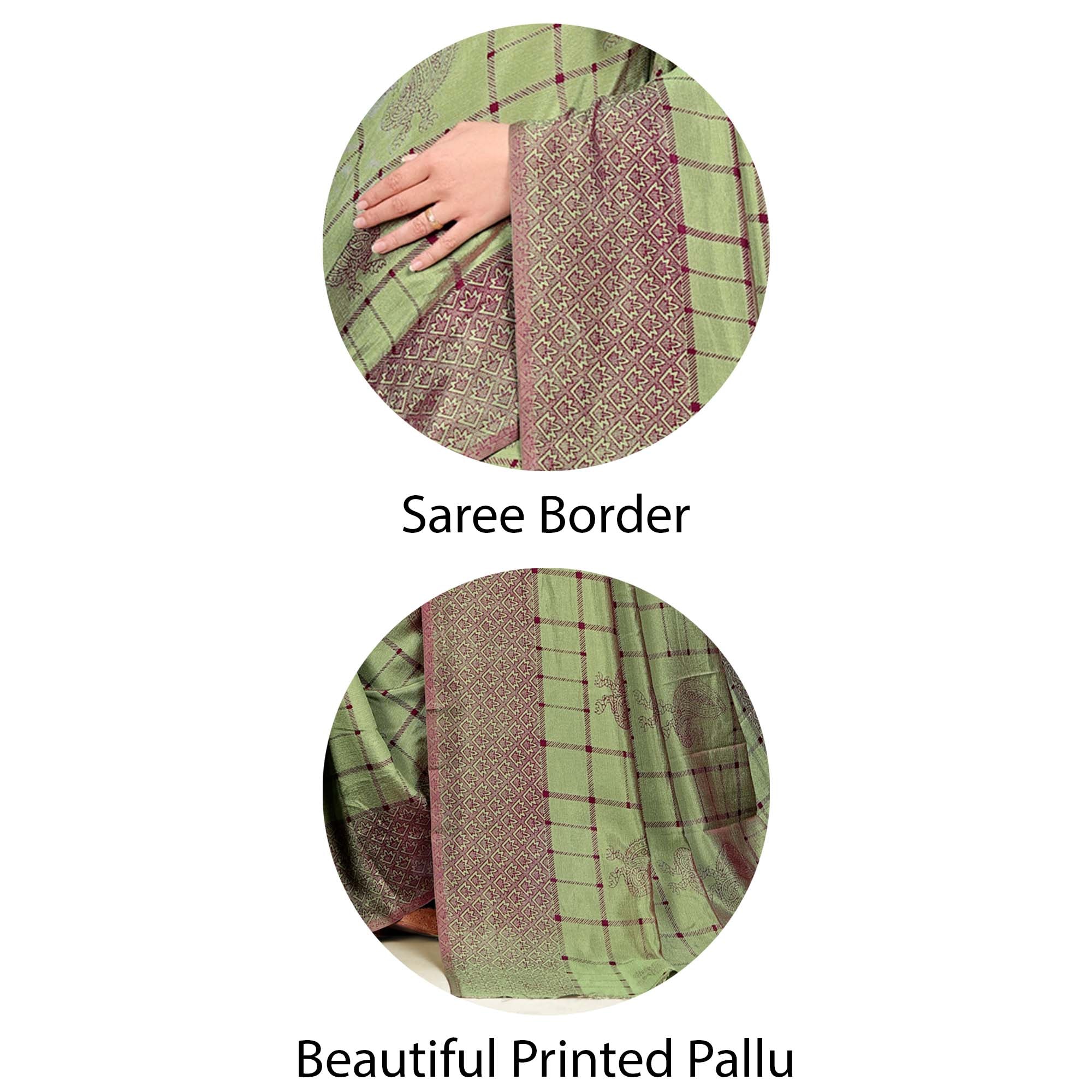 Vimla  Women's Multicolored Art Silk Uniform Saree with Bouse Piece (2046_AS_Green)
