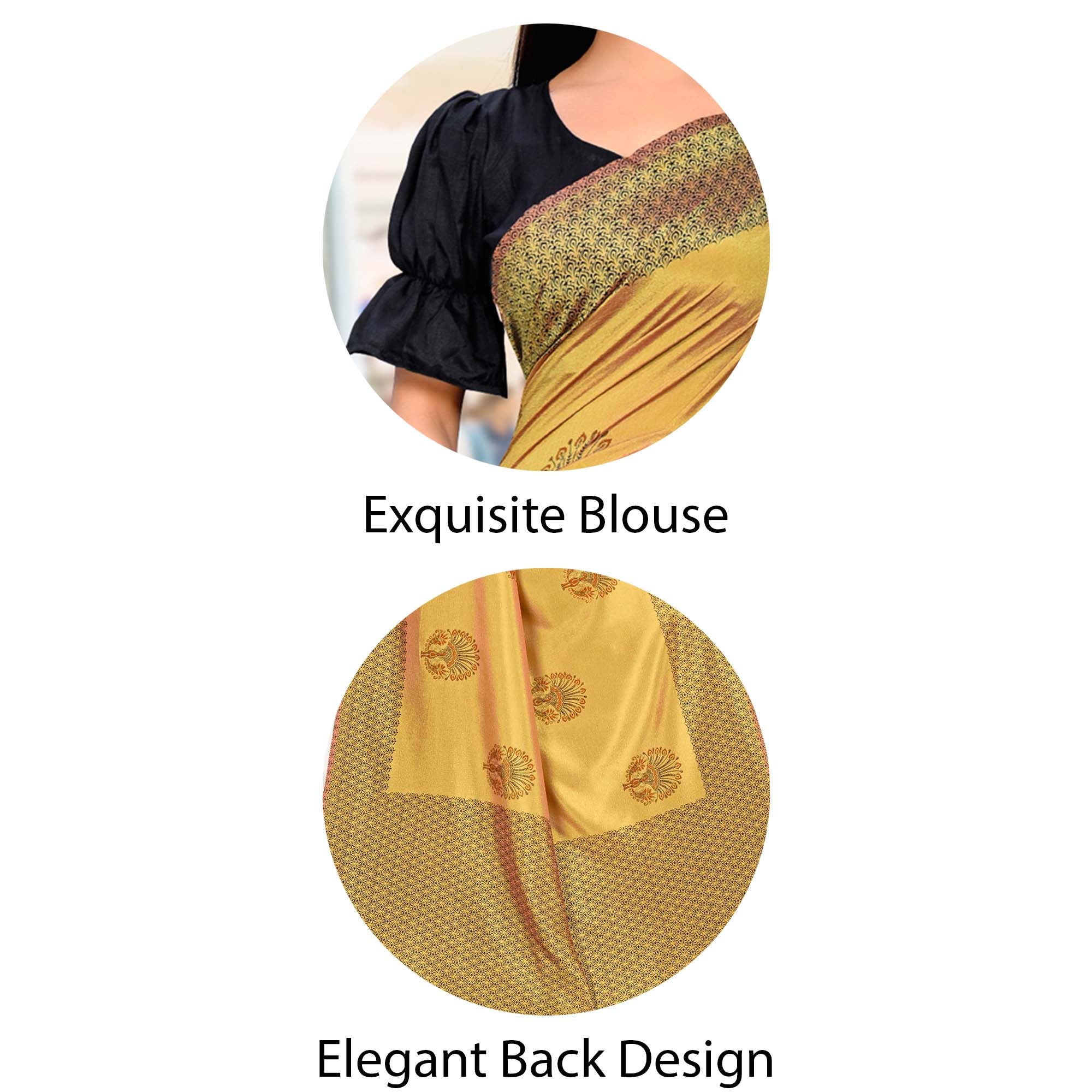 Vimla  Women's Multicolored Art Silk Uniform Saree with Bouse Piece (2047_AS_Mustard)