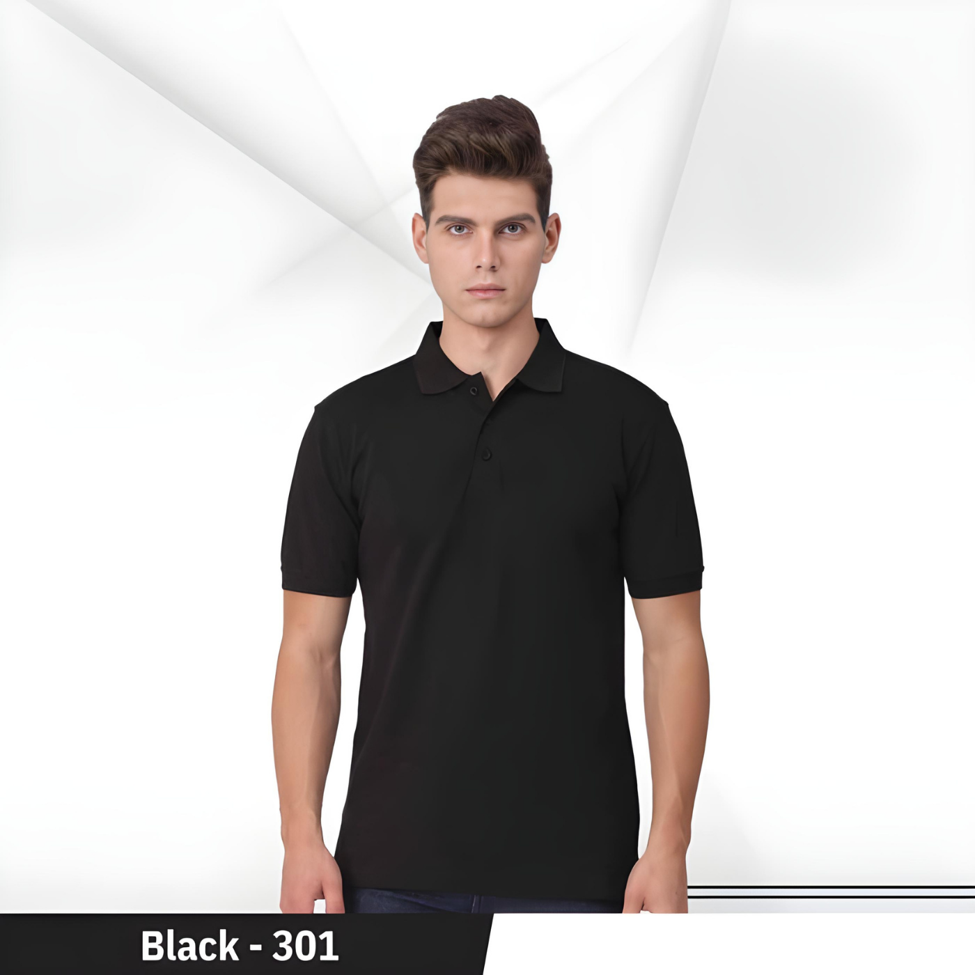 Uniform Unicorn - Men's  Rich Polo T Shirt  Collar Tshirts  Half Sleeves  Plain-Regular Fit (301-BLACK)