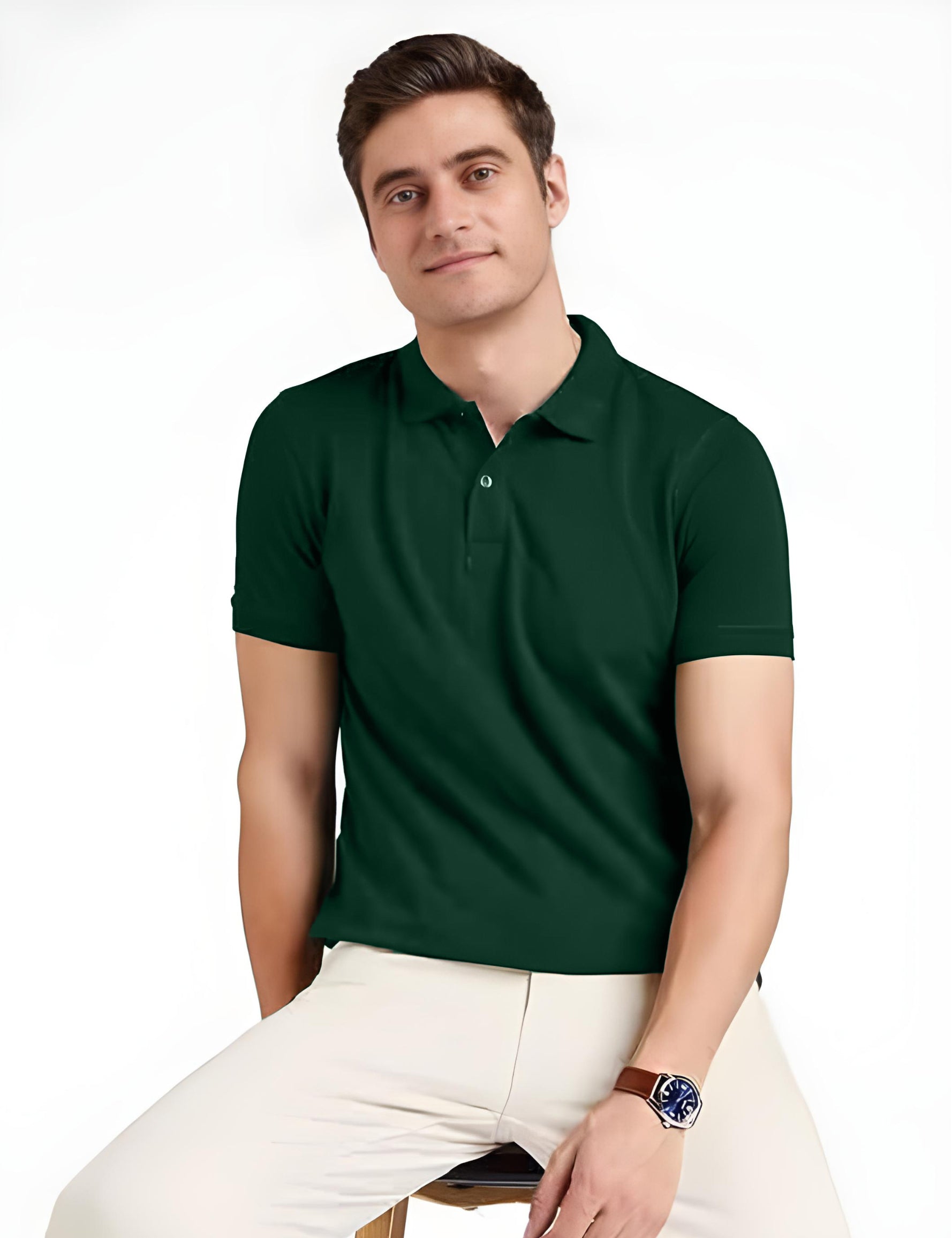 Polo T-Shirt for Men (Bottle Green)