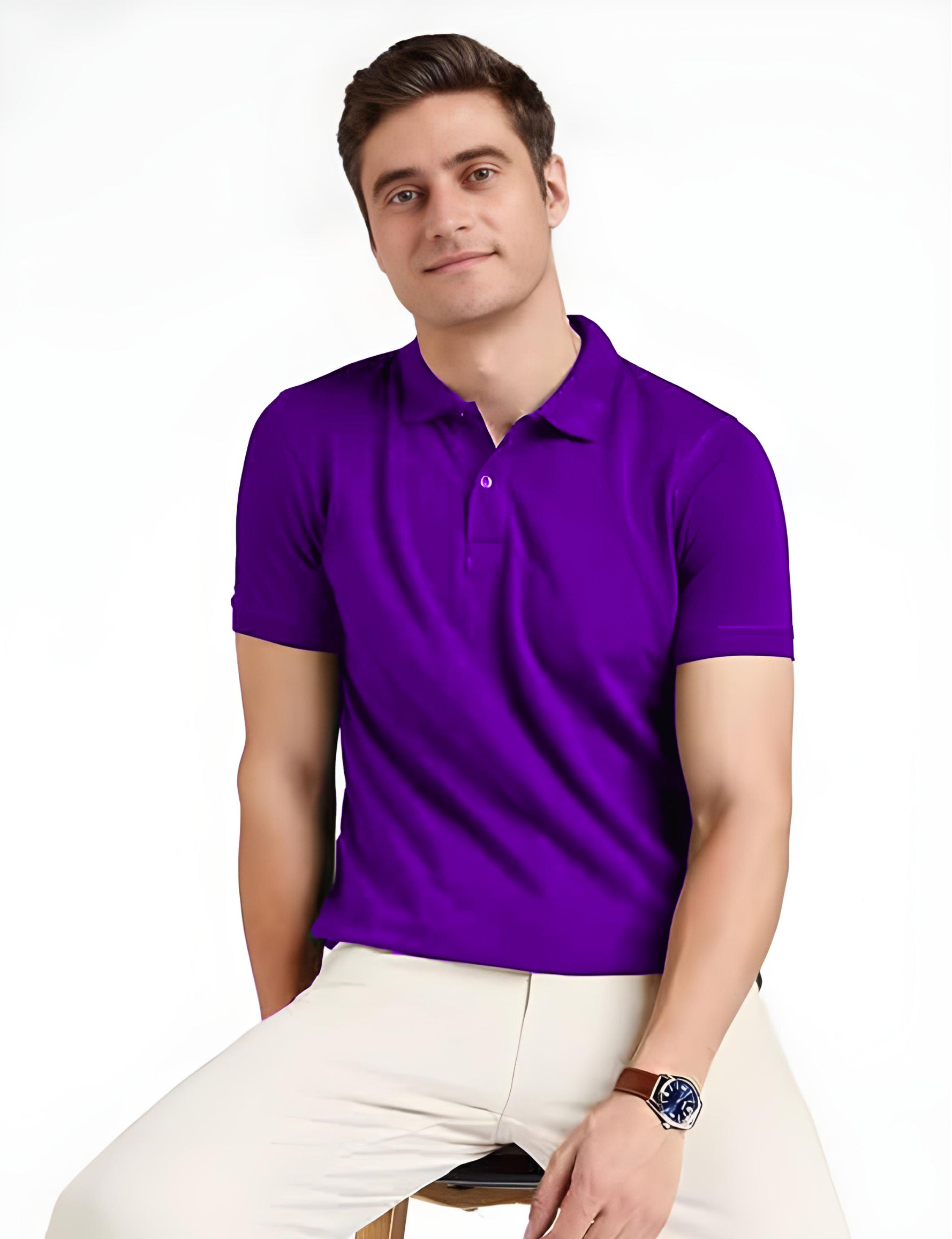 Polo T-Shirt for Men (Purple)