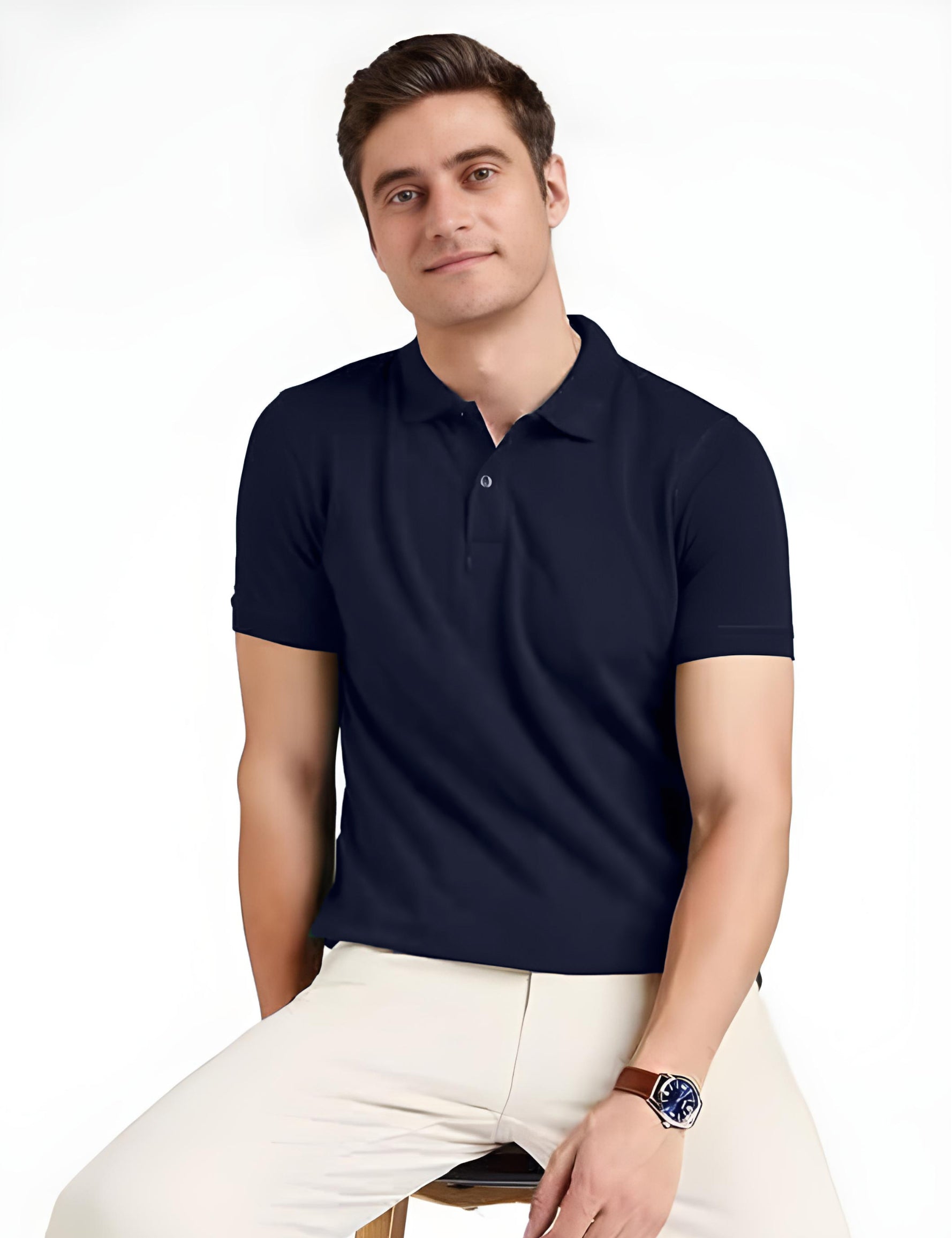 Polo T-Shirt for Men (Dark Navy Blue)