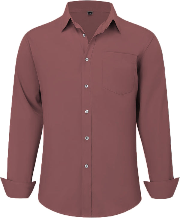 Uniform Unicorn Men's Formal Dusty Brown Shirt - Slim Fit Long Sleeve with Pocket | Office Wear | Formal Wear | Daily Wear(Shirt_Dusty Brown)