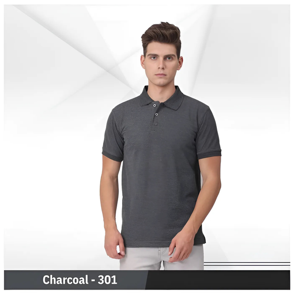 Uniform Unicorn - Men's  Rich Polo T Shirt | Collar Tshirts | Half Sleeves | Plain-Regular Fit (301-Charcoal)