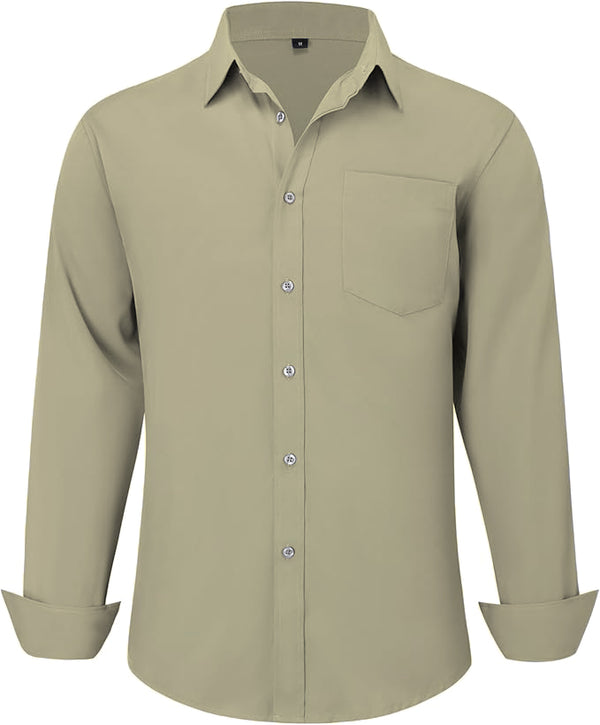 Uniform Unicorn Men's Formal Grullo Shirt - Slim Fit Long Sleeve with Pocket | Office Wear | Formal Wear | Daily Wear (Shirt_Grullo)