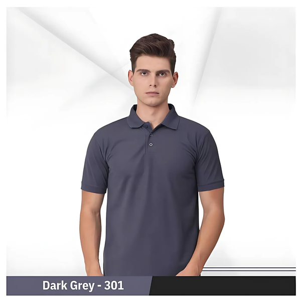 Uniform Unicorn - Men's  Rich Polo T Shirt | Collar Tshirts | Half Sleeves | Plain-Regular Fit (301-Dark Grey)