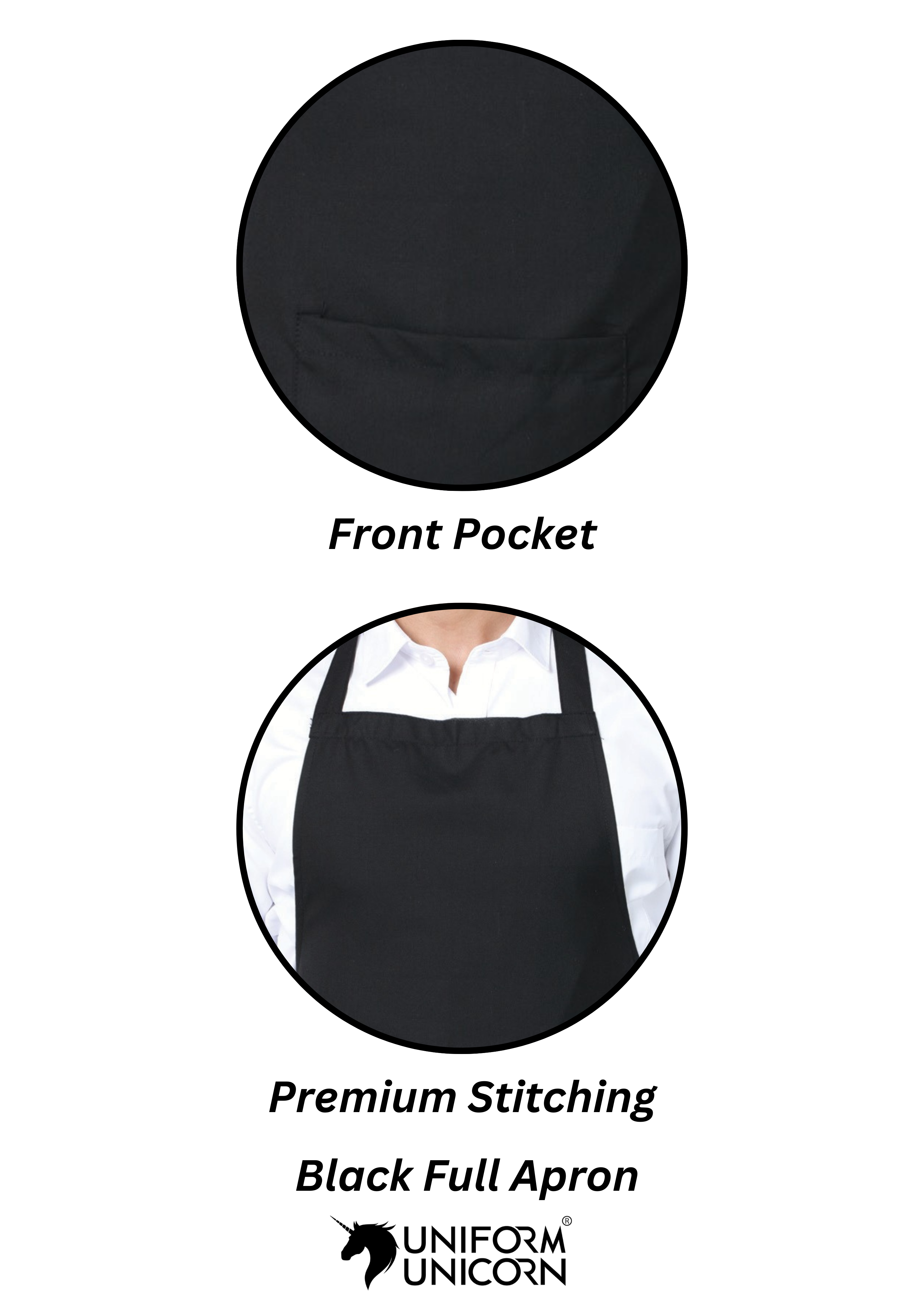 Professional Black Full Apron - Stylish & Durable for Chefs, Bakers, and Home Cooks