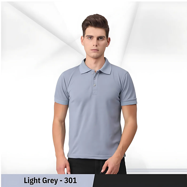 Uniform Unicorn - Men's  Rich Polo T Shirt | Collar Tshirts | Half Sleeves | Plain-Regular Fit (301-LightGrey)