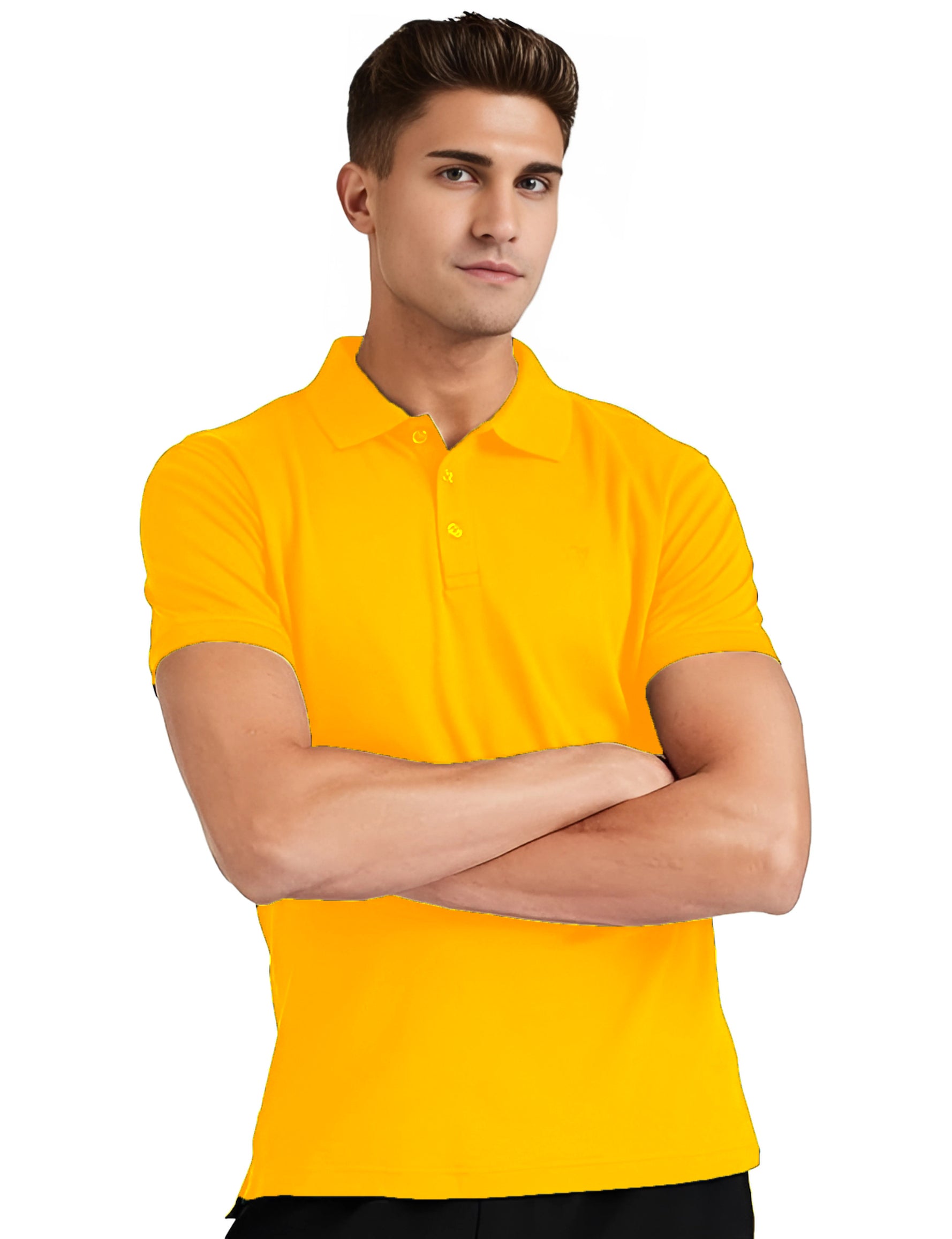 Polo T-Shirt for Men (Golden Yellow)