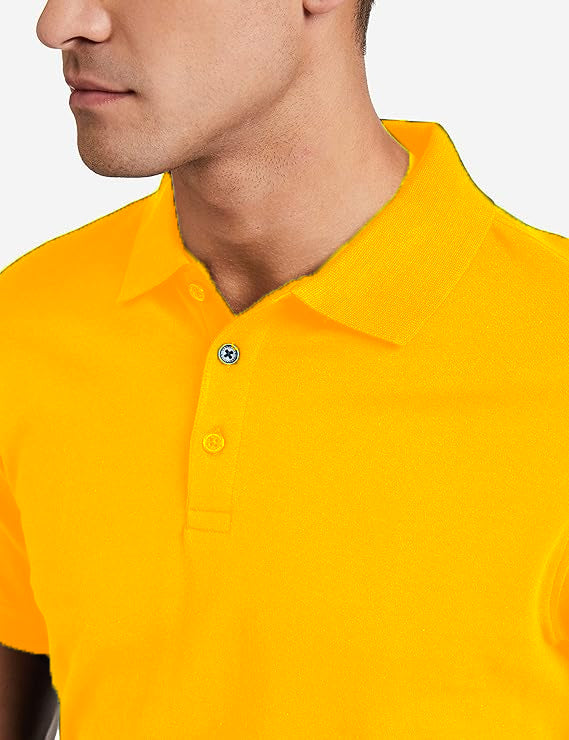 Polo T-Shirt for Men (Golden Yellow)