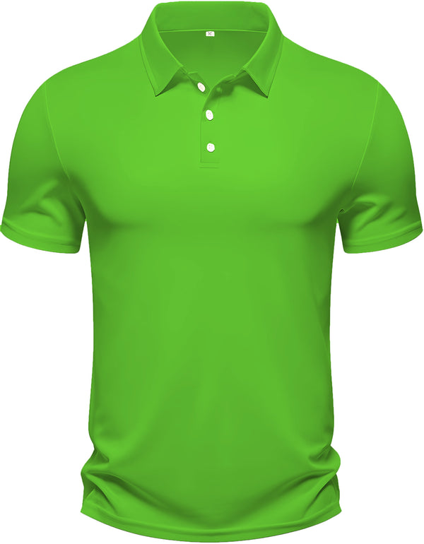 Men's Regular Fit Polo Neck Half Sleeve Solid Uniform T-Shirt | Polo T-Shirt for Men (Parrot Green)