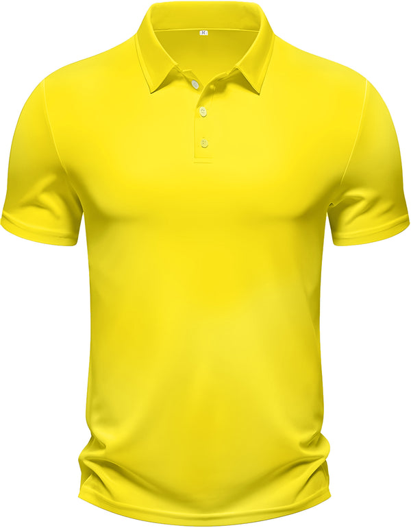 Men's Regular Fit Polo Neck Half Sleeve Solid Uniform T-Shirt | Polo T-Shirt for Men (Lemon Yellow)