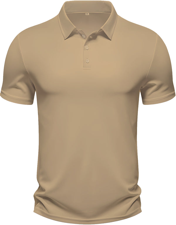 Men's Regular Fit Polo Neck Half Sleeve Solid Uniform T-Shirt | Polo T-Shirt for Men (Sand)