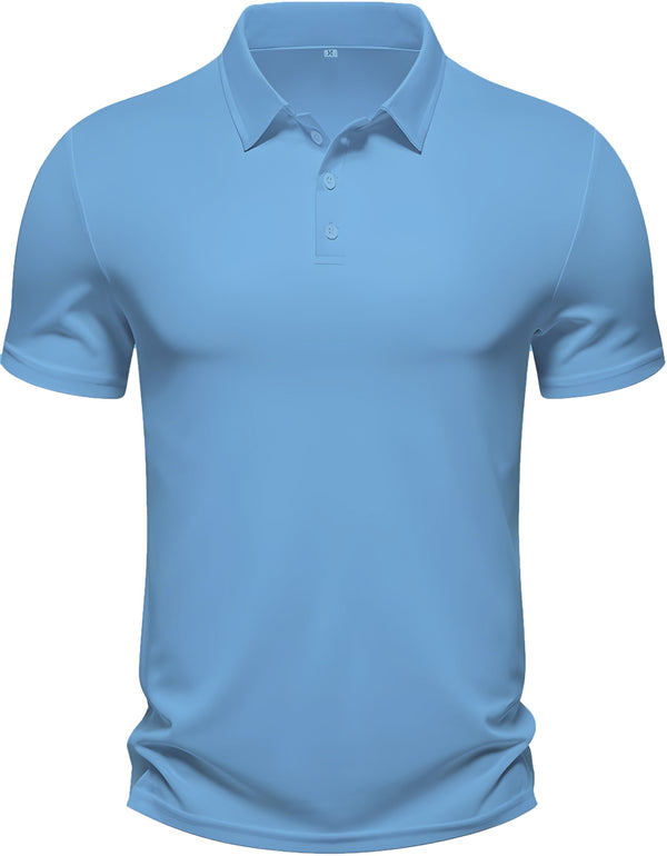 Men's Regular Fit Polo Neck Half Sleeve Solid Uniform T-Shirt | Polo T-Shirt for Men (Sky Blue)