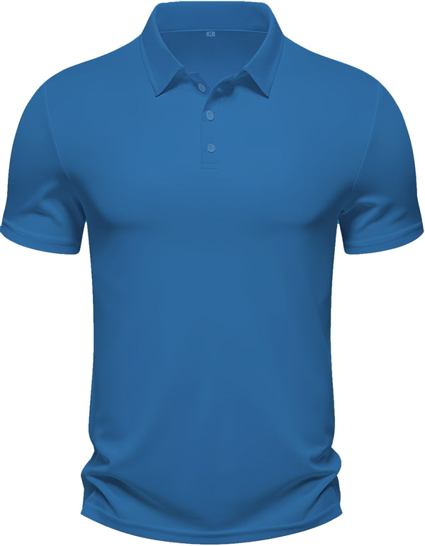 Men's Regular Fit Polo Neck Half Sleeve Solid Uniform T-Shirt | Polo T-Shirt for Men (Dark Sky Blue)