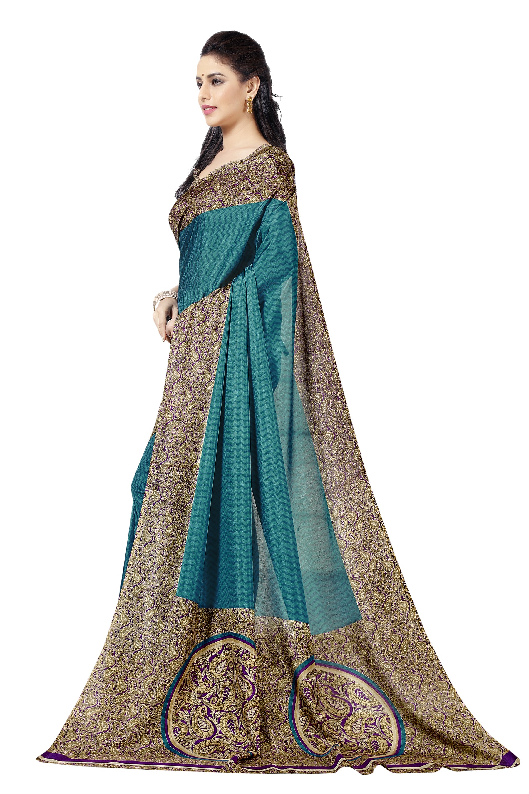 Vimla Women's Maroon Malgudi Art Silk Uniform Saree with Blouse  (5962_Maroon)