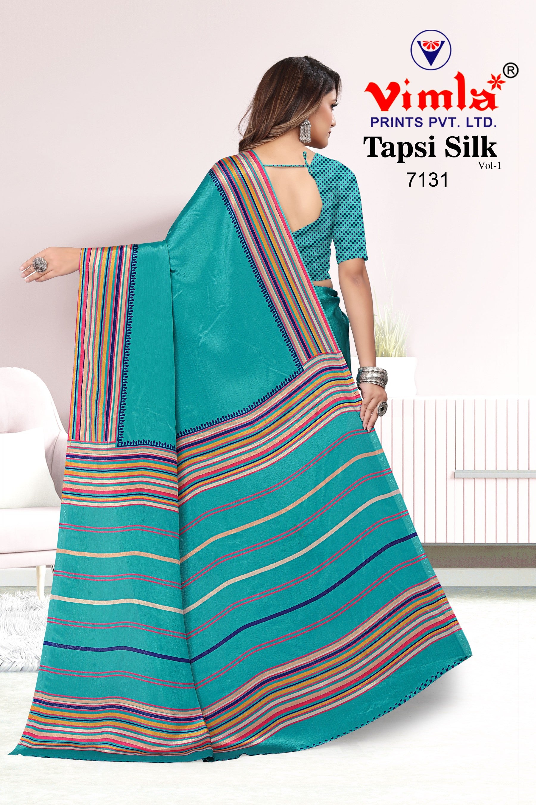 Vimla Women's Musturd Turkey Art Silk Uniform Saree with Blouse Piece (7132_TP)